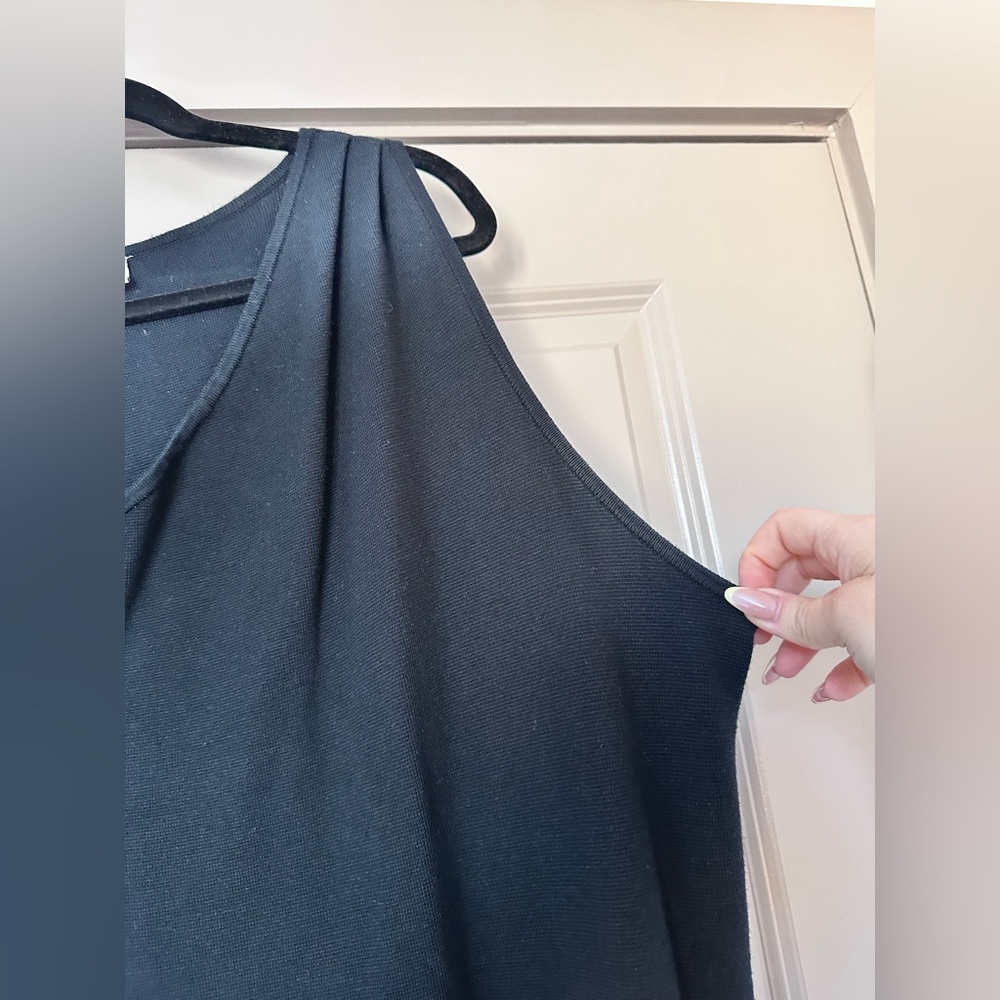 Abercrombie & Fitch | Long-Sleeve One-Shoulder Mini Sweater Dress | Black | XXL - Picture 5 of 6